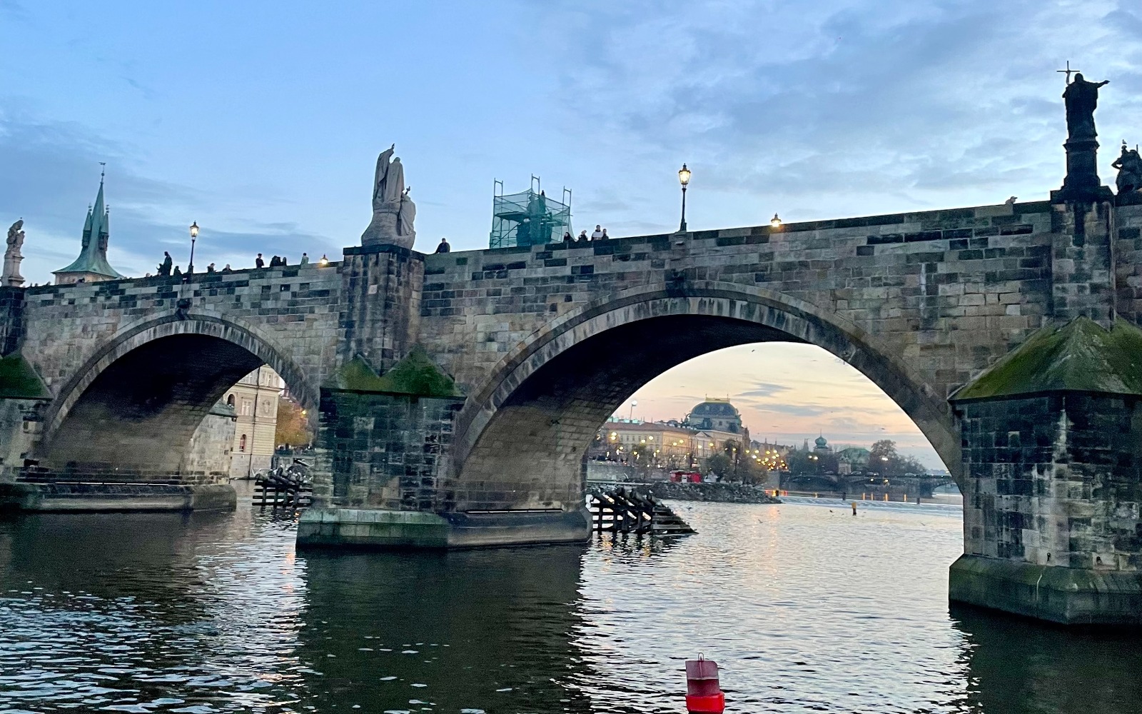 Sunset cruise along the Vltava River